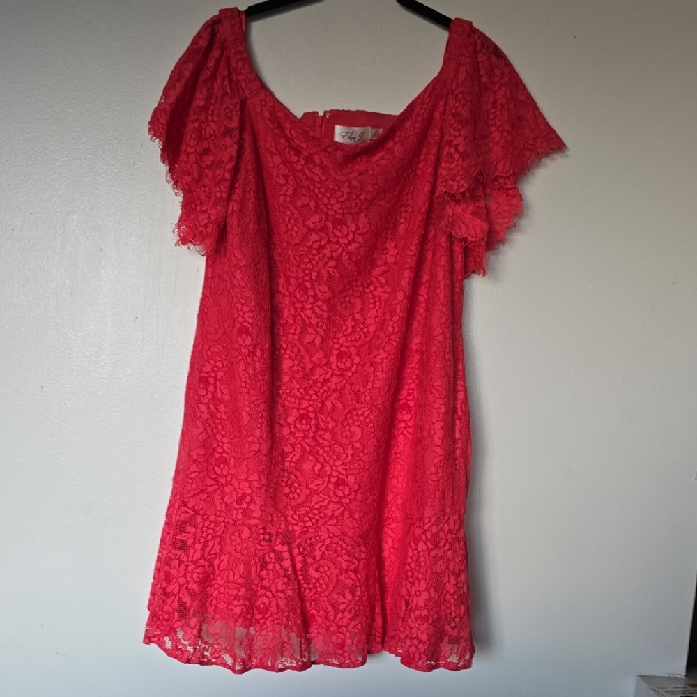 Red Lace Off-Shoulder Dress